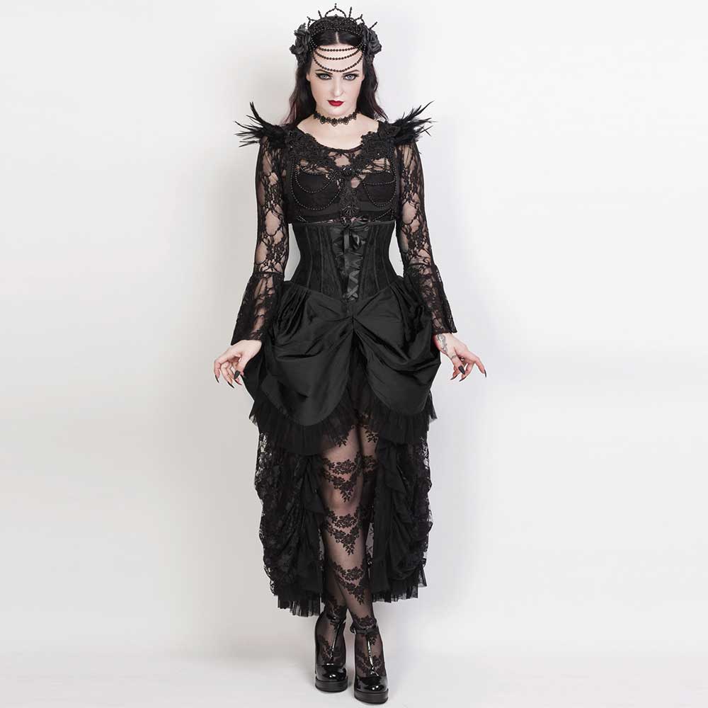 Attitude Corsets - Burlesque underbust corset Jupe haute - Noir